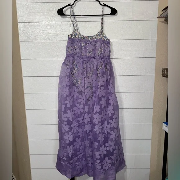 For Love & Lemons Villegas Floral Sheer Fabric Bodysuit Midi Dress Size XS NWT - Picture 11 of 11